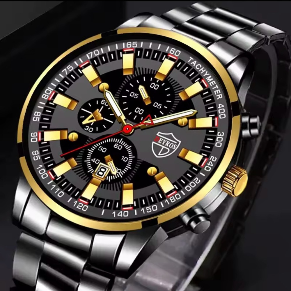 Men's Silver and Gold Watch